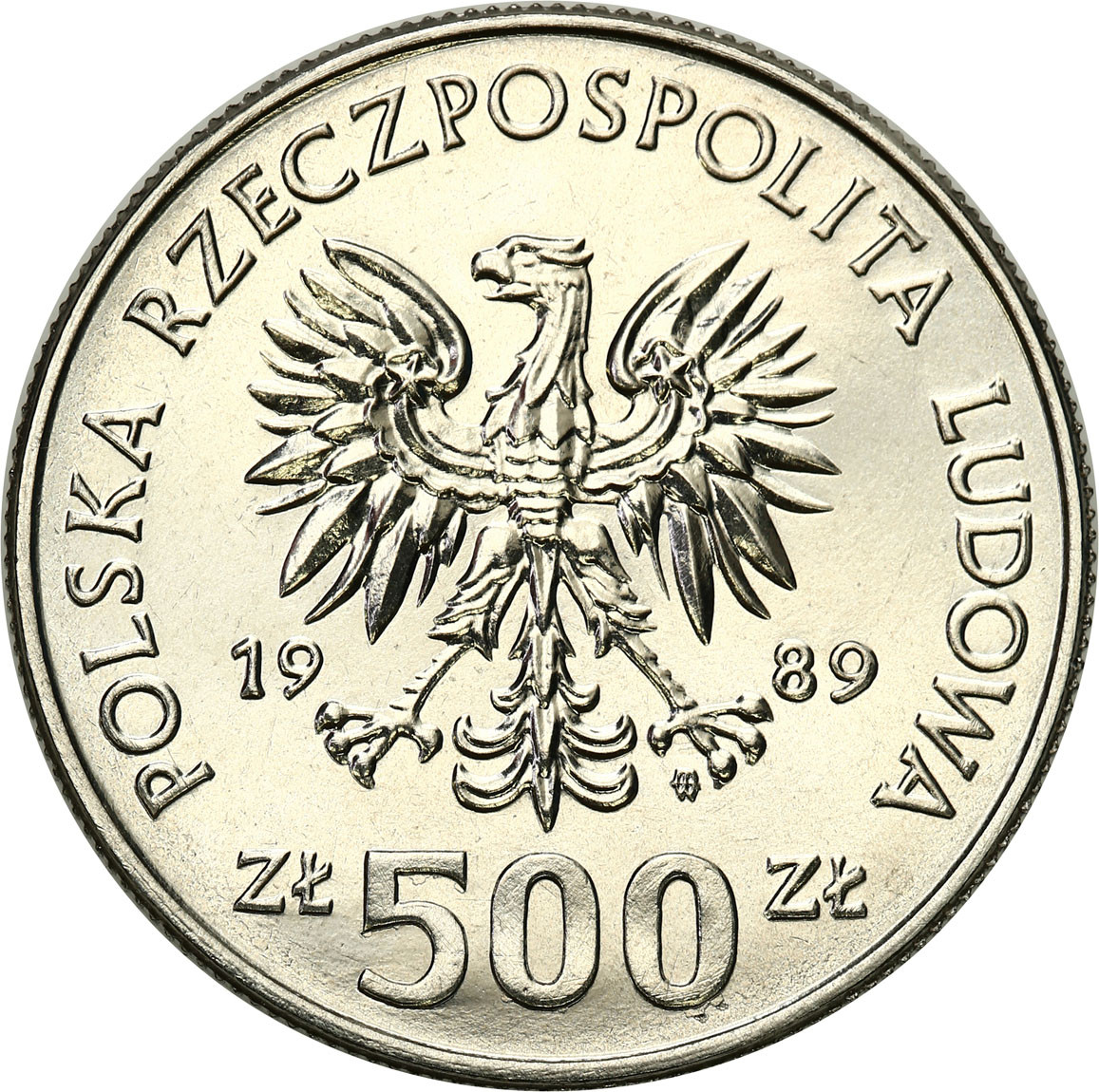 PRL. PRÓBA Nikiel 500 złotych 1989 – Władysław Jagiełło